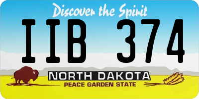 ND license plate IIB374