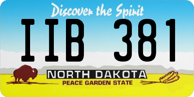 ND license plate IIB381