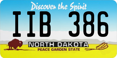 ND license plate IIB386