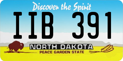 ND license plate IIB391