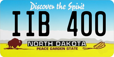 ND license plate IIB400