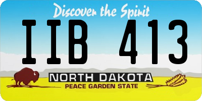 ND license plate IIB413