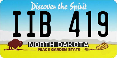 ND license plate IIB419