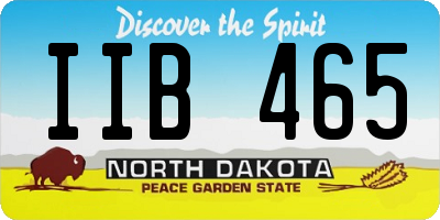 ND license plate IIB465