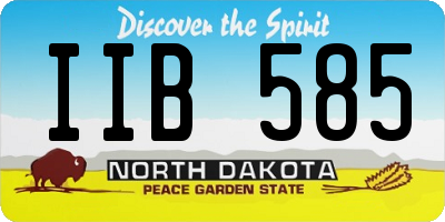 ND license plate IIB585
