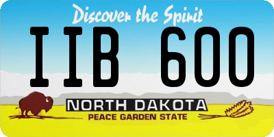 ND license plate IIB600