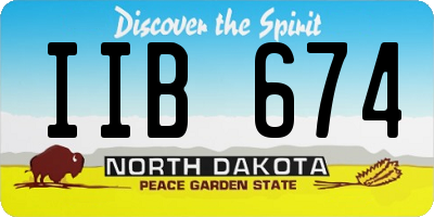 ND license plate IIB674