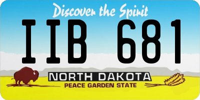 ND license plate IIB681