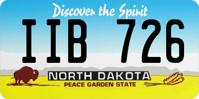 ND license plate IIB726