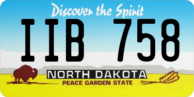 ND license plate IIB758