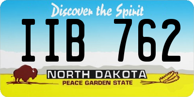 ND license plate IIB762