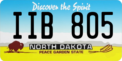 ND license plate IIB805