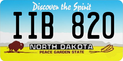 ND license plate IIB820
