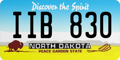 ND license plate IIB830