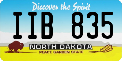 ND license plate IIB835