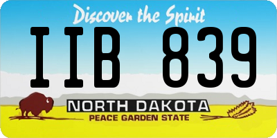 ND license plate IIB839