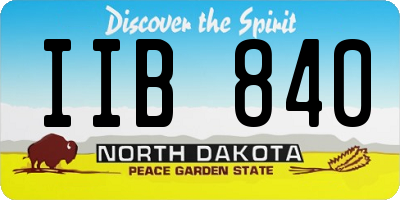 ND license plate IIB840