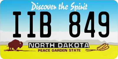 ND license plate IIB849