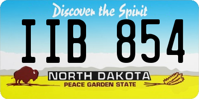 ND license plate IIB854