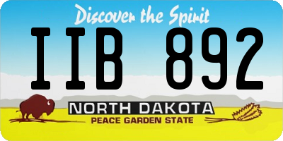 ND license plate IIB892
