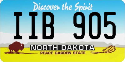 ND license plate IIB905