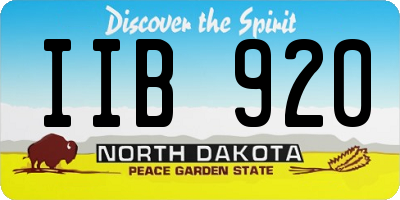 ND license plate IIB920