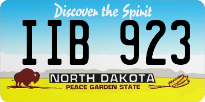 ND license plate IIB923