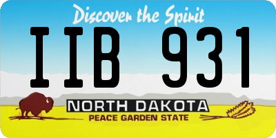 ND license plate IIB931
