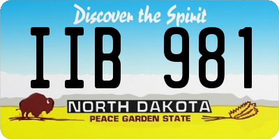 ND license plate IIB981