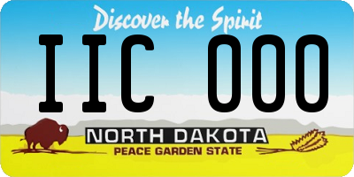ND license plate IIC000