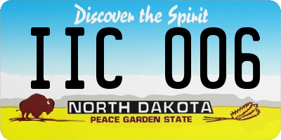 ND license plate IIC006