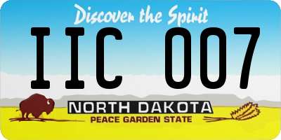 ND license plate IIC007