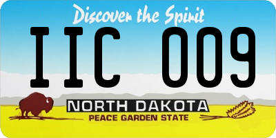 ND license plate IIC009