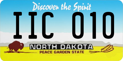 ND license plate IIC010