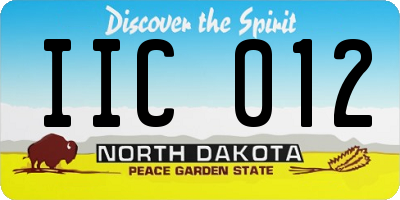 ND license plate IIC012