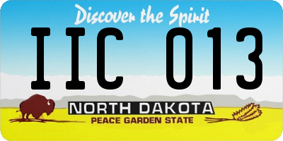 ND license plate IIC013