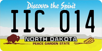 ND license plate IIC014