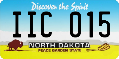 ND license plate IIC015