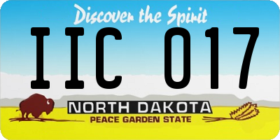 ND license plate IIC017
