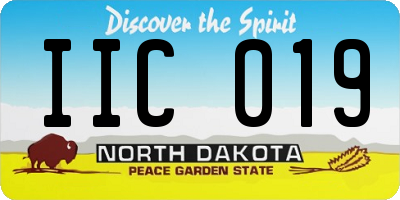 ND license plate IIC019