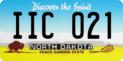 ND license plate IIC021
