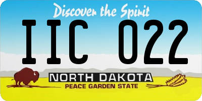 ND license plate IIC022
