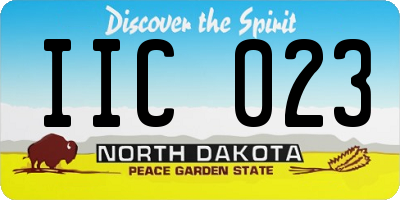 ND license plate IIC023