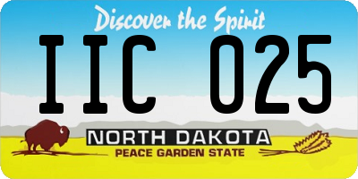 ND license plate IIC025