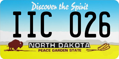 ND license plate IIC026
