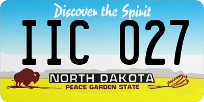 ND license plate IIC027