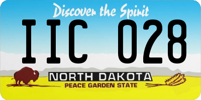 ND license plate IIC028