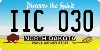 ND license plate IIC030