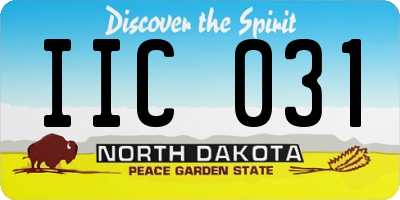 ND license plate IIC031