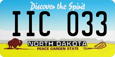 ND license plate IIC033